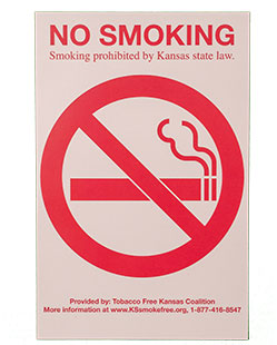 No Smoking Window Cling Sign - English